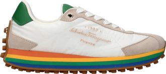 Ferragamo Sneakers Iggy Herrens Stoff Wei&szlig;/Beige