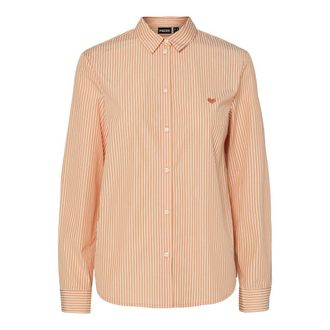 Pieces Geborduurd hemd met fijne strepen