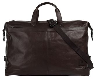 Bodenschatz Reisetasche BODENSCHATZ, Damen, Gr. B/H/T: 50cm x 36cm x 15cm onesize, braun, Leder, leicht gl&auml;nzend, unifarben, Taschen Reisetasche, echt Leder