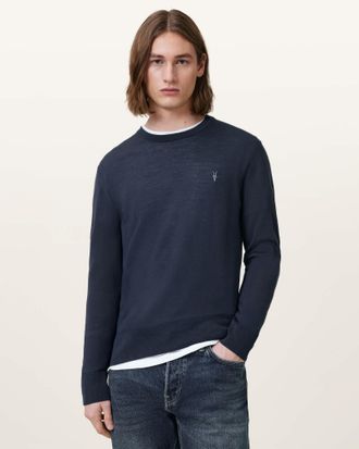 AllSaints Mode Merino Crew Neck Ramskull Sweater