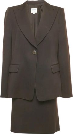 Armani 2000s pak met wollen rok - Bruin