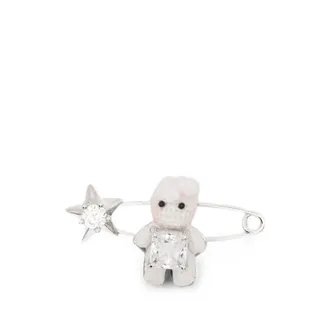 Yvmin Crystal-embellished Crochet Brooch