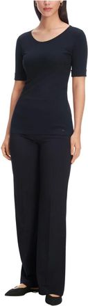 Marc Cain Camiseta de cuello redondo con mangas cortas - Tops - Mujer - Azul - 2XL