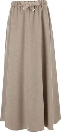 Herno Resort Skirt - Dames - Maxi Rokken - Beige - M - Wol - Rokken
