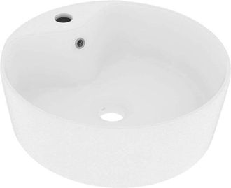 vidaXL Vidaxl - Lavabo lujo con rebosadero cerámica blanco mate 36x13 cm