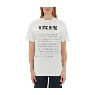 Moschino Camiseta con Estampado - Tops - Mujer - Blanco - XS