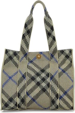 Burberry Embroidered Canvas Shopping Bag