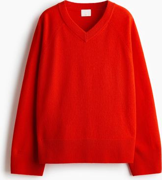 H&M Oversized Wollpullover - Red