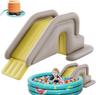 OEM Scivolo Acquatico Gonfiabile - Parco Giochi Acquatico Da Giardino - Divertimento Estivo - Protezione Antiribaltamento - 200 X 80 Cm - Giallo
