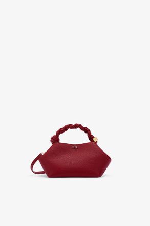 Ganni Dark Red Grained Small Bou Bag