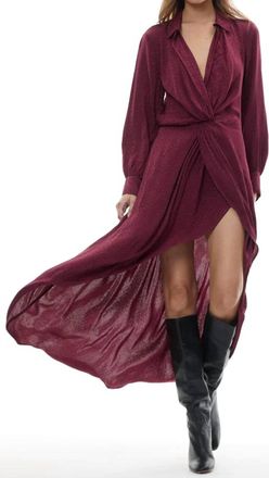 Young Fabulous & Broke Siren Shirt Dress In Dark Cherry