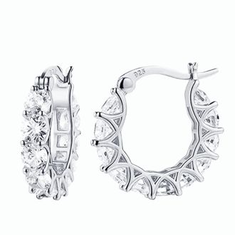 Generic 14K Gold Full Diamond Zircon Silver Clip On Earrings for Women 925 Sterling Silver Hypoallergenic Dangle Earrings Womens Earrings Gold Silver Jewelry 