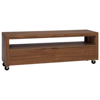vidaXL Mueble De Tv 110 X 30 X 40 Cm Natural Madera De Teca Maciza Vidaxl