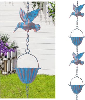 OEM Cadena De Lluvia De 2,4 M Con Dise&ntilde;o De Colibr&iacute;, Cadena De Lluvia Met&aacute;lica Para Canaletas, Cadena De Lluvia Para Exteriores, Cadena De Lluvia Colgante