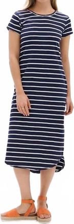Hatley Midi Tee Shirt Dress In Navy And White Stripes