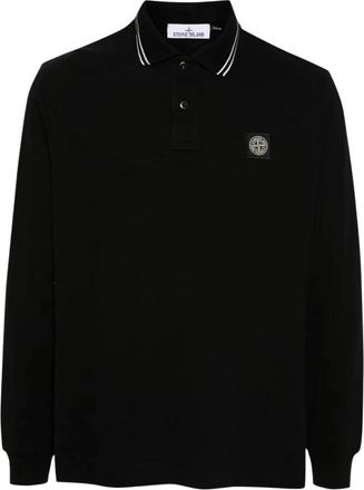 Stone Island Polo Shirt M/Lunga Slim Fit - Heren - Polos - Zwart - S - Tops