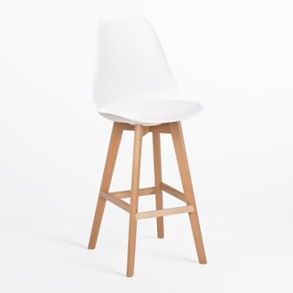 Sklum Pack De 4 Taburetes Altos 75 Cm Con Coj&iacute;n En Polipiel Nordic Sklum
