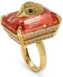 Kurt Geiger Eagle Head Crystal Cocktail Ring in Rose at Nordstrom Rack, Size 8