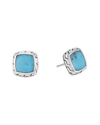 John Hardy Classic Chain Silver Turquoise Studs