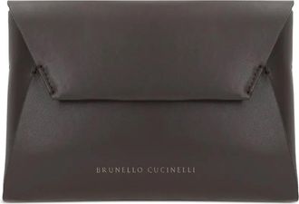 Brunello Cucinelli Leather Duo Clutch