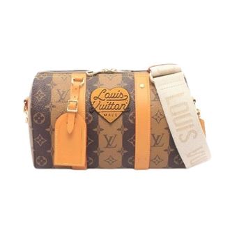 Louis Vuitton Pre-owned LV2 City Keepall Monogram Stripe Shoulder Bag - Heren - Pre-owned - Bruin - Maat: ONE Size Leer