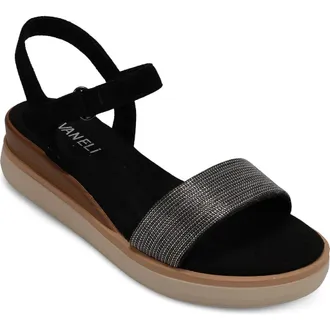 Vaneli Huggy Slingback Platform Wedge Sandal in Black at Nordstrom, Size 8.5