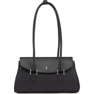 Behno Coco Baguette Pebble Leather Shoulder Bag in Black at Nordstrom