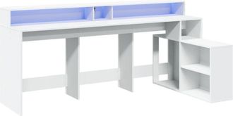 vidaXL Vidaxl - Desk with led Lights White 200x104x91 cm Engineered Wood