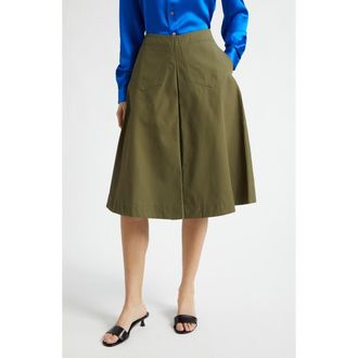 Zankov Louise Pleated Cotton Shorts in Leaf at Nordstrom, Size X-Small