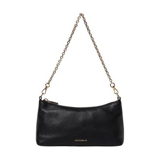 Coccinelle Shoulder Bags, female, Black, Size: ONE SIZE Leather Chain Clutch Bag