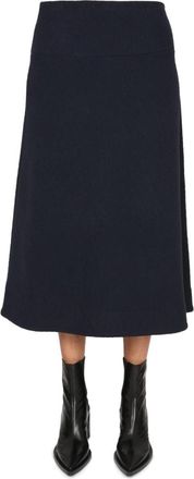 Jil Sander Blue Solid Midi Skirt