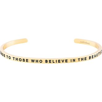 Mantra The Future Belongs To Those Who Believe In The Beauty Of Their Dreams bracelet in Yellow Gold at Nordstrom