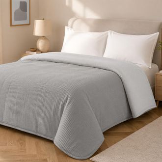 KASANOVA Trapuntino matrimoniale microfibra double face grigio