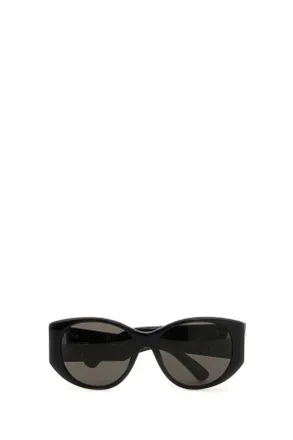 Balenciaga Womens Black Acetate Nano Round Sunglasses Exterior: Occhiali Da Sole