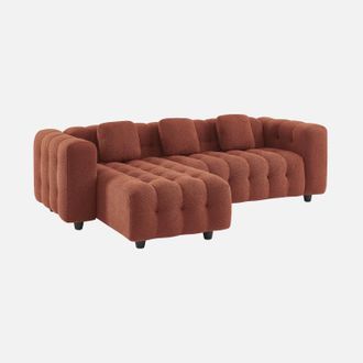 Sweeek Sof&aacute; De Borreguito Texturizado Esquinero Reversible, 4 Plazas