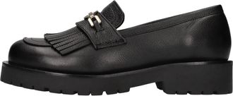 Twinset Chain Oval T Moccasin - Dames - Loafers - Zwart - 36 EU - Leer - Schoenen