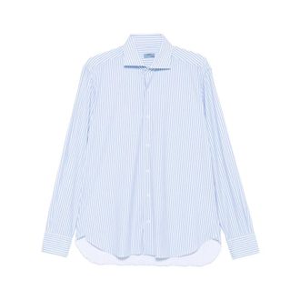 Barba Overhemden, Heren, Blauw, S, Katoen, Gestreepte Formele Overhemd