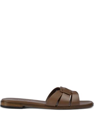 Doucal's leather sandals - women - Calf Leather/Calf Leather/Calf Leather/Rubber - 38.5 - Brown