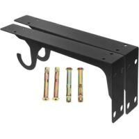 OEM Soporte De Pared Resistente Para Barra De Armario Con Gancho Integrado, Soporte Triangular Reforzado Negro Para Dormitorio, Ba&ntilde;o Y Cocina - Crezuo