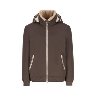 Brunello Cucinelli Shearling-collar Hooded Jacket - male - Brunello Cucinelli - Winter Jackets - Brown - L - Jackets