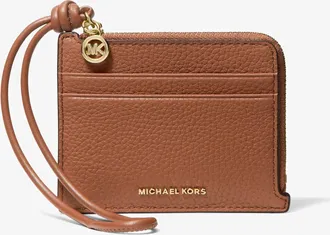 Michael Kors Jet Set Small Pebbled Leather Card Case Wristlet