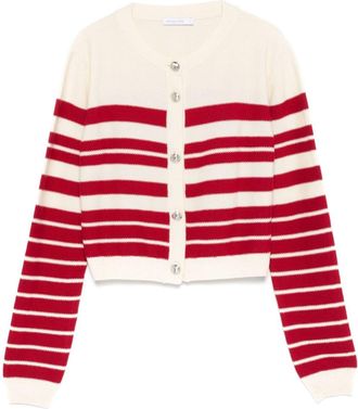 Patrizia Pepe striped cardigan - women - Polyamide/Wool/Acrylic - III - Neutrals