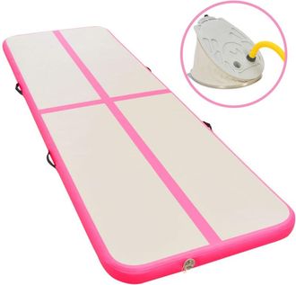 vidaXL Esterilla Inflable De Gimnasia Con Bomba 500x100x10 Cm Pvc Rosa Vidaxl
