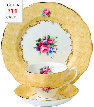 Royal Albert 100 Years Bouqet Teacup And Saucer 3Pc Set With $11 Credit
