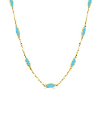 Italian Gold, Inc 14K Turquoise Bar Layered Necklace