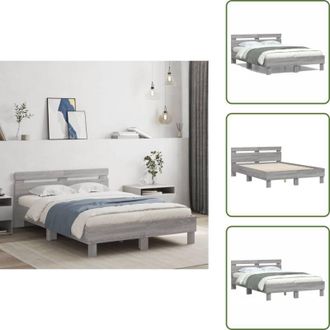 vidaXL The Living Store Giroletto Testiera Grigio Sonoma 135x190 cm Legno Multistrato - Testiera letto