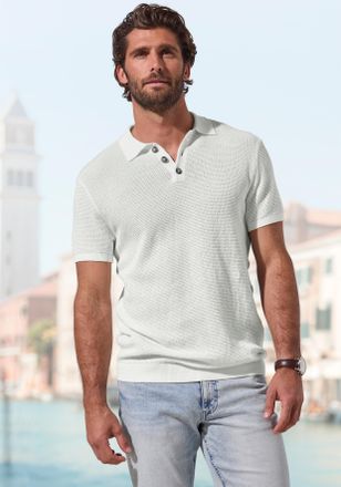 John Devin Poloshirt JOHN DEVIN - Strick Poloshirt, Regular fit, Herren, Gr. XXL, sanftes wei&szlig;, Strick, Obermaterial: 100% Baumwolle, regular fit normal, Rundhal