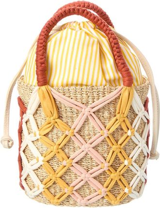 Raf&eacute; New York Michelle Straw Bucket Tote