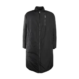 Add Down Coats, male, Black, Size: M Oversize Long Bomber with Down Padding