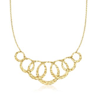 Ross-Simons Italian 18kt Gold Over Sterling Graduated Multi-Circle Necklace